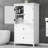 Bathroom Storage Cabinet, Cabinet with Two Doors and Drawers, Adjustable Shelf, MDF Board-1416664261