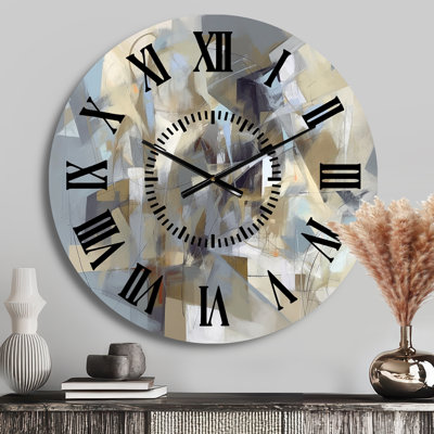 Horloge murale beige et grise