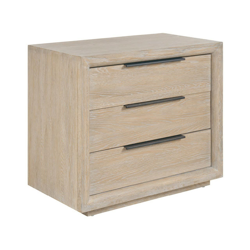 Modern 3 - Drawer Nightstand, Gray