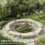 Banc d'extérieur semi-circulaire rond, banc de jardin en bois
