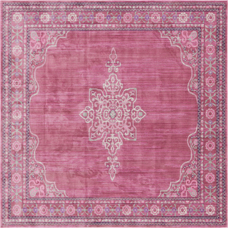 Tapis rose Maggie, Carré 8 pi