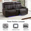 Causeuse inclinable électrique en similicuir brun foncé