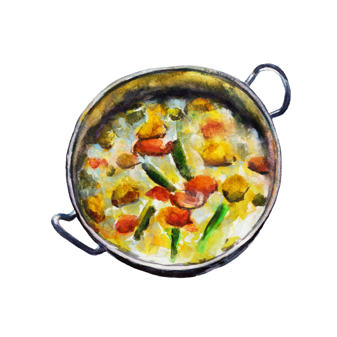 Indisches Gericht Vegetable Korma von Viktor Kashin - Drucken