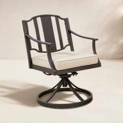 Patio Aluminum Swivel Dining Chairs With Sunbrella® Cushions