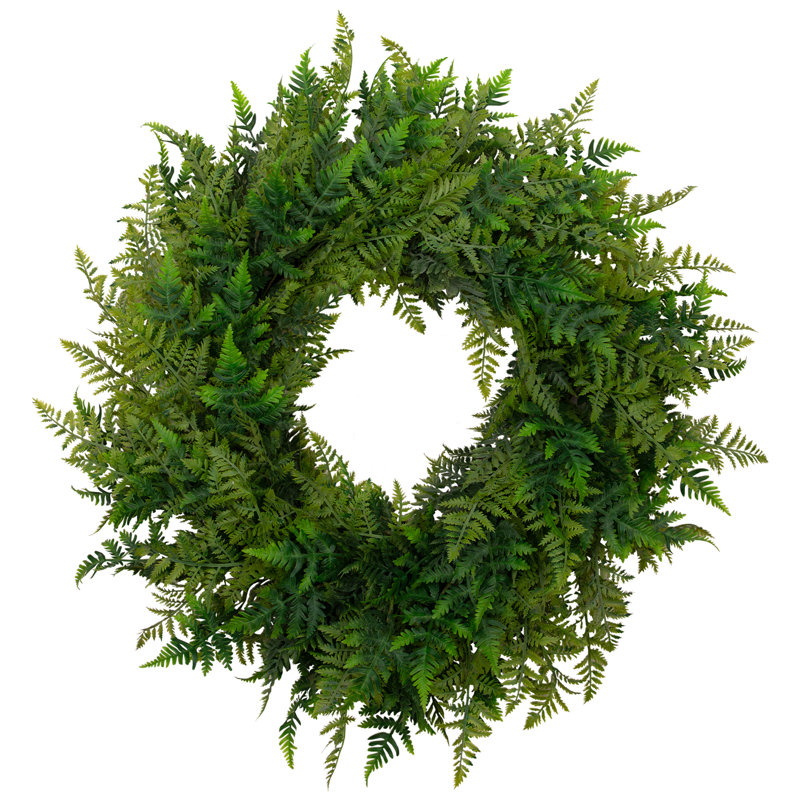 Fern Artificial Spring Twig Wreath - 28"