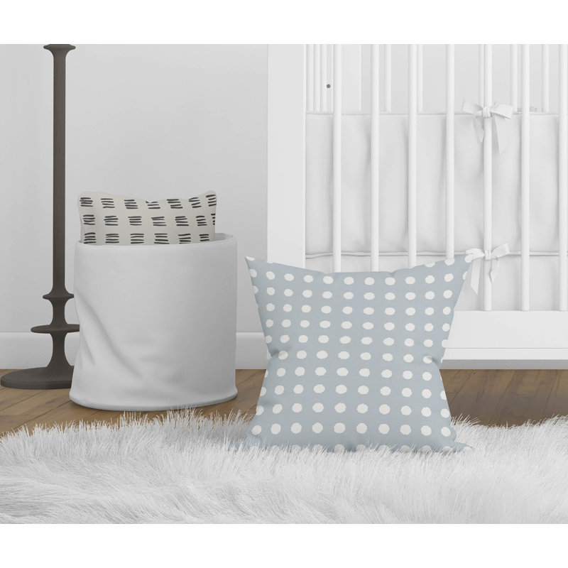 Dot Locked Slate Blue Throw Pillow, 18"H x 18"W