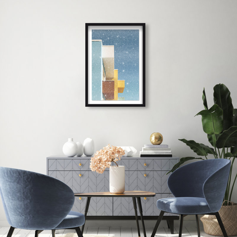 Orthogonal Sky View Framed Graphic Art, 16.5"H x 11.5"W, Black Shadowbox