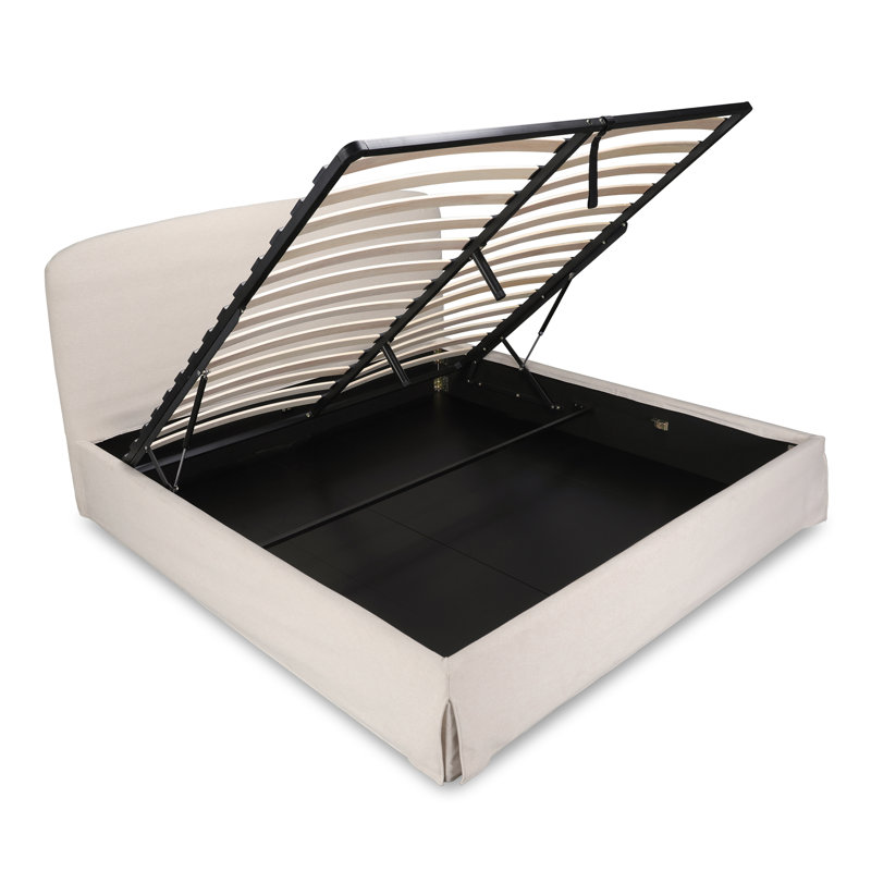 Windcrest Upholstered Platform Storage Bed, Queen, Cream