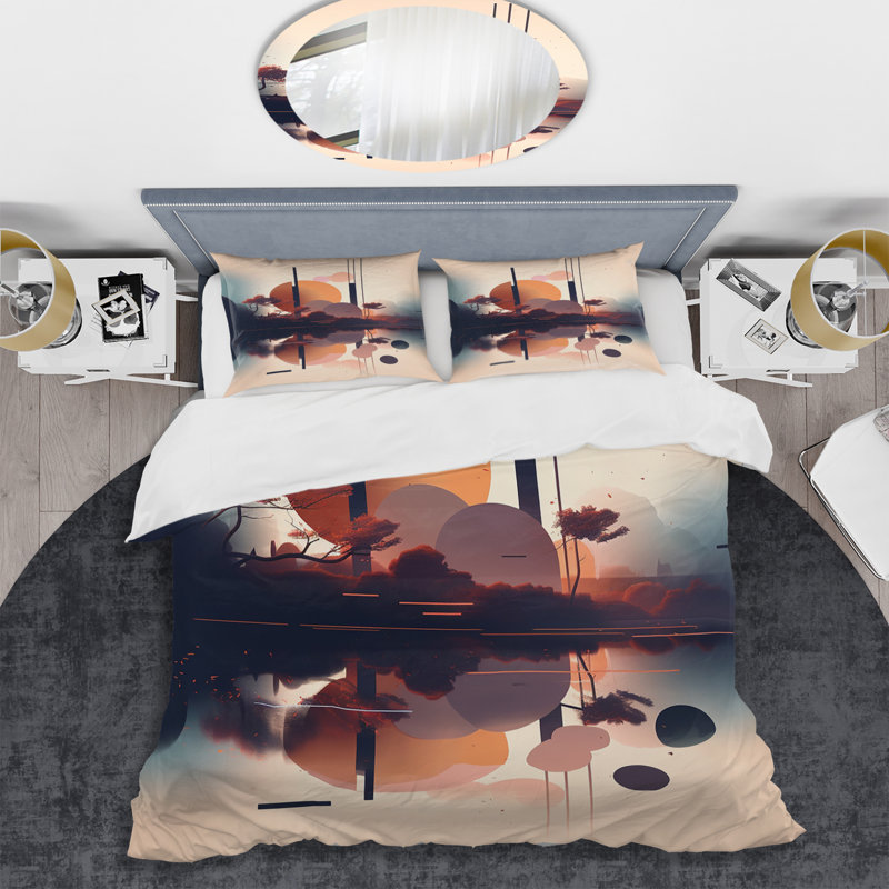 Ensemble de housse de couette en microfibre / polyester doux bleu et rose, Housse de couette pour très grand lit et 2 très