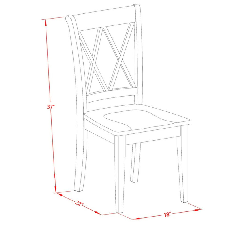 L'ensemble de table de salle à manger 3 pièces comprend 1 table de salle à manger à piédestal et 2 chaises de salle à manger en lin acajou avec double dossier en X - finition acajou