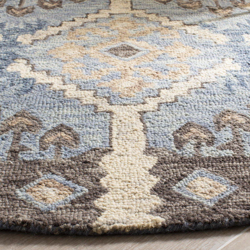 Posada Hand Tufted Wool Southwestern Rug, Round 5'