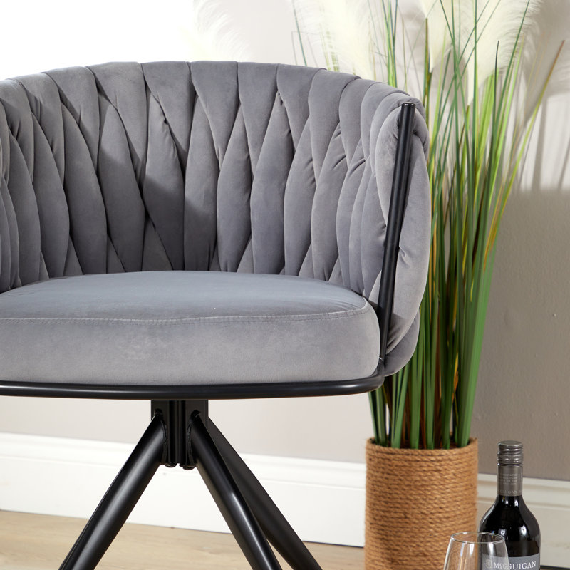 Imlay 55cm Wide Tufted Padded Velvet Barrel Chair