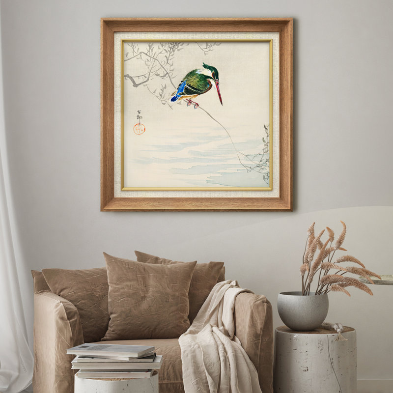 Art martin-pêcheur sur une branche, images d'oiseaux sauvages, impression sur toile encadrée, H 26 po x l 26 po x P 1,5 po