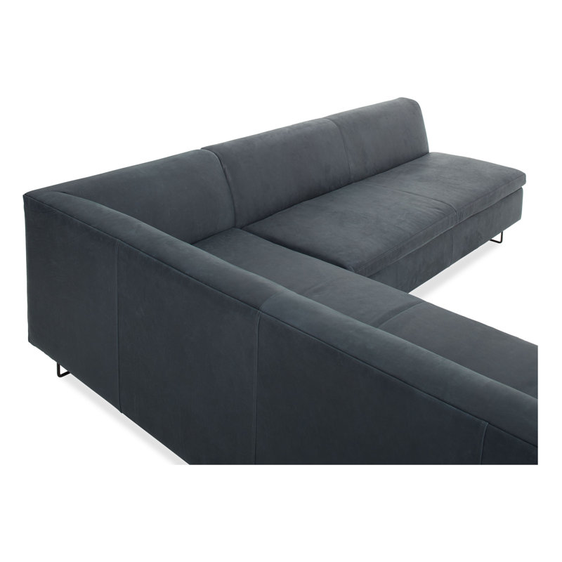 Bonnie And Clyde Sectional, Ink Genuine Leather