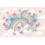 Papier peint pastel arc-en-ciel floral avec papillons amovibles-872457037-872457046
