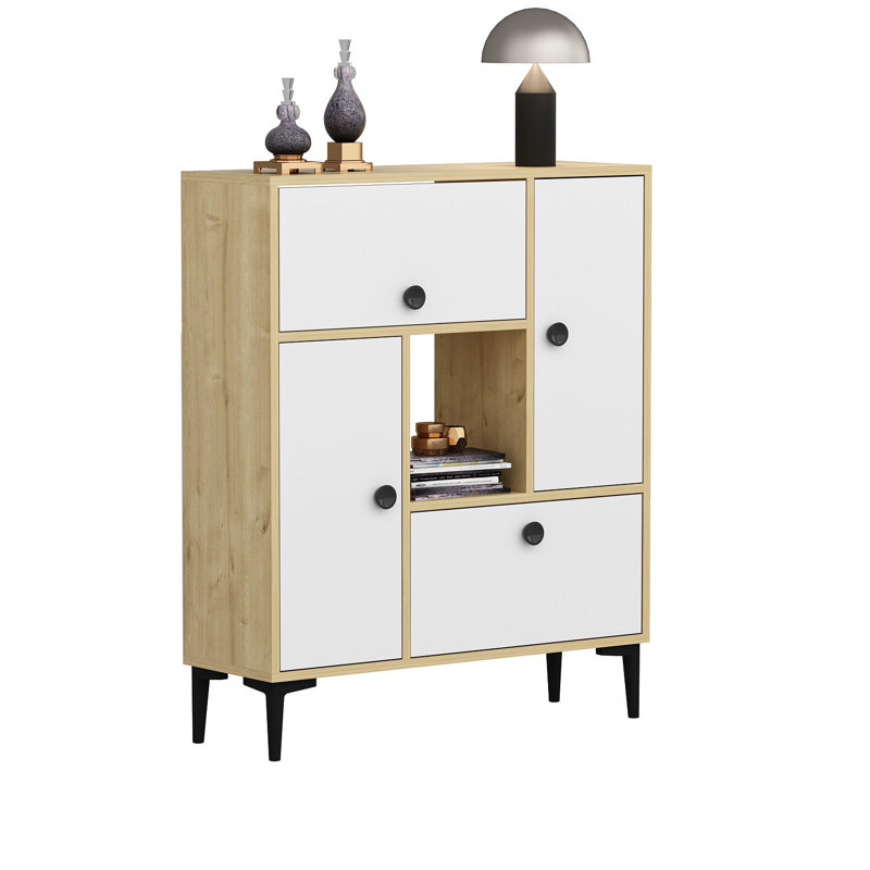Console 35,4 po, Brun / blanc, Brun