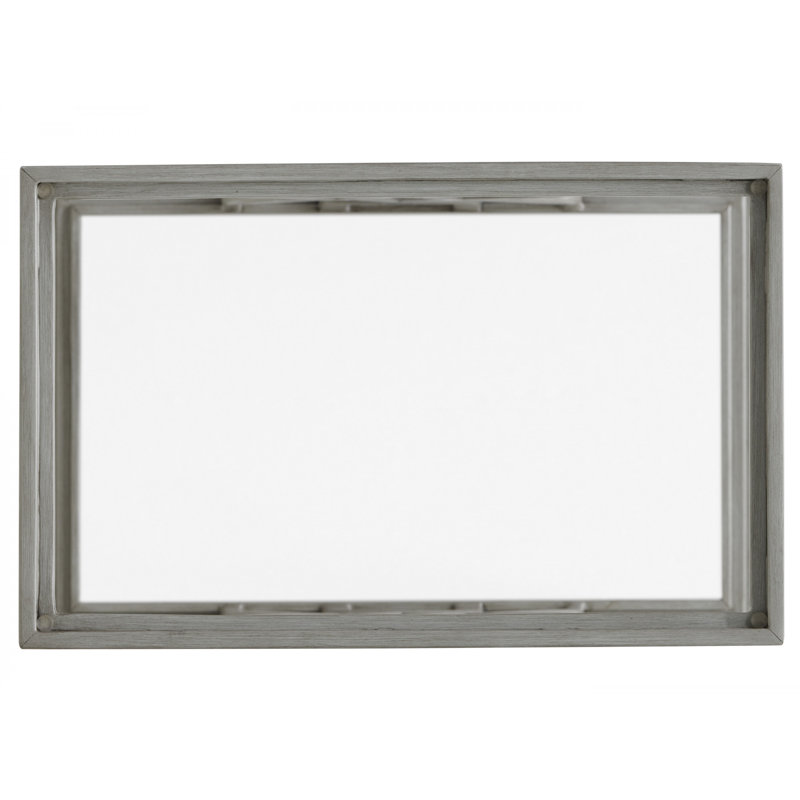 Gray Aluminum Rectangular Accent Table with Glass Top