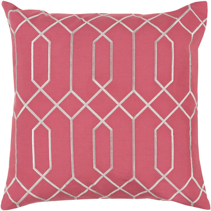 Geometric Pillow Cover, 18" H x 18" W x 0.25" D, Yellow\Neutral