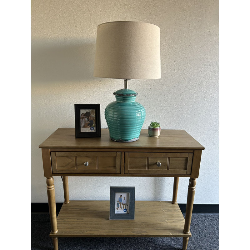 Lampe de table en céramique Aminu Blue
