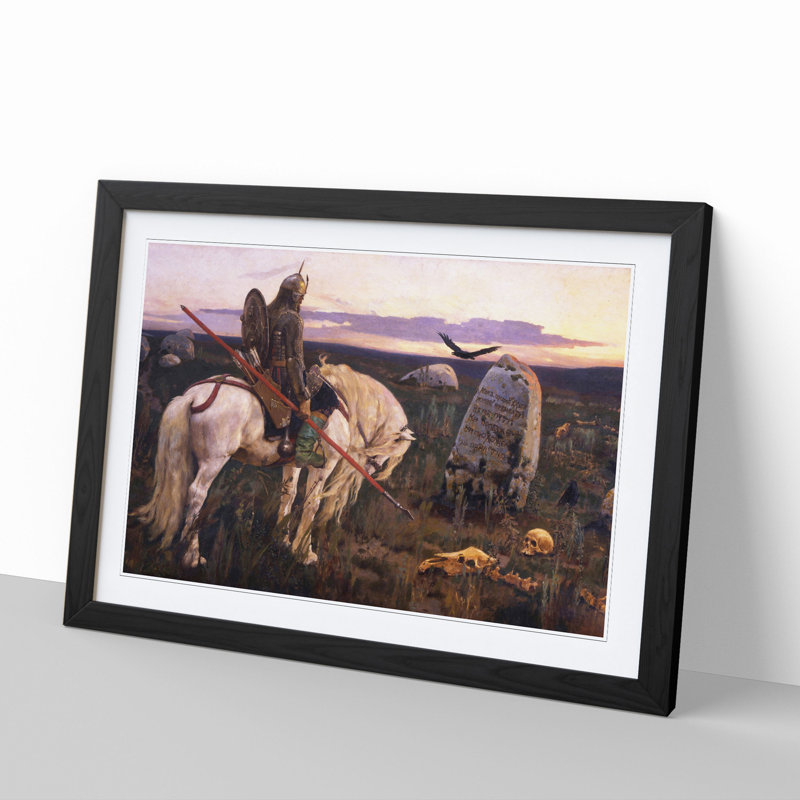Knight at the Crossroads by Viktor Vasnetsov - Framed Print, Black Framed, 27cm H x 36cm W x 2cm D