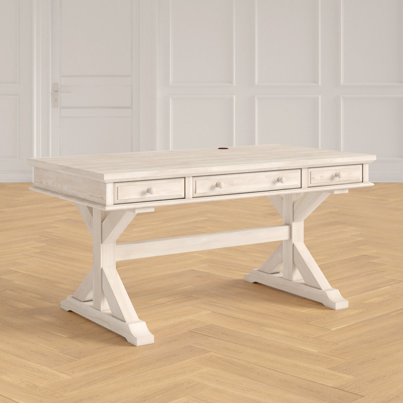 Bureau en bois massif Brookstonval, Inachevé