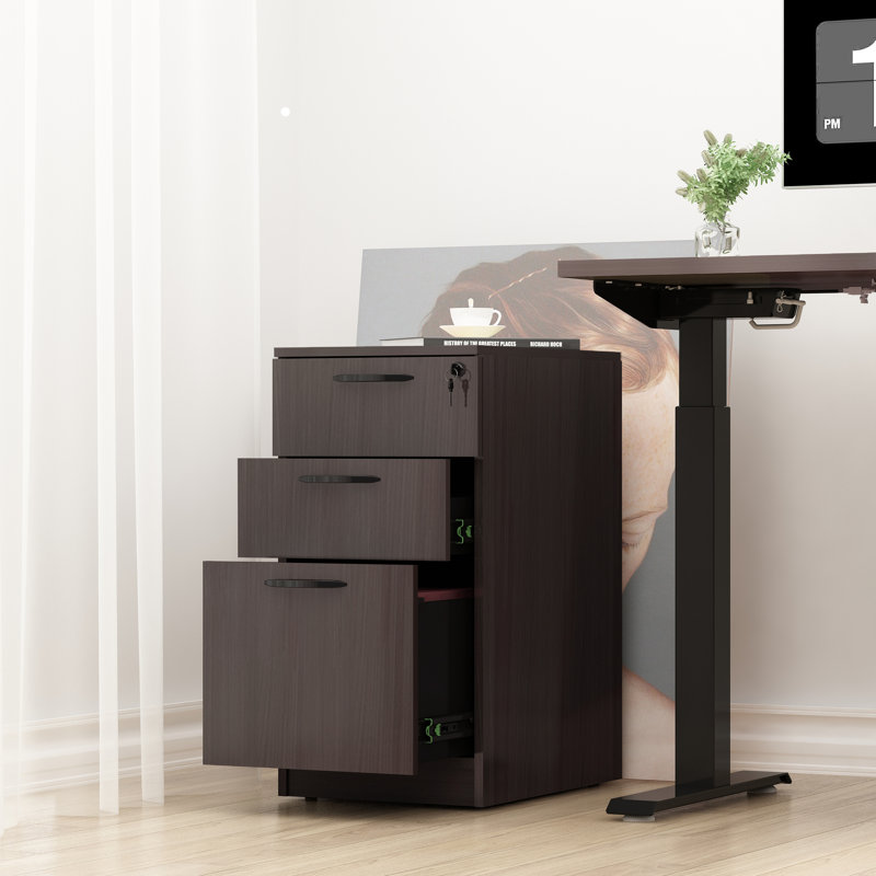  3-Drawer Vertical Filing Cabinet, Espresso