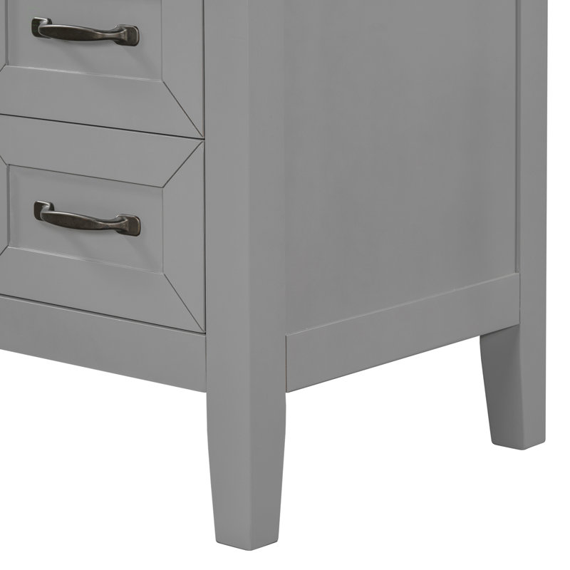 Meuble-lavabo 36 po sans lavabo, base d'armoire seulement, armoire de salle de bain avec tiroirs, structure solide et panneau de fibres à densité moyenne