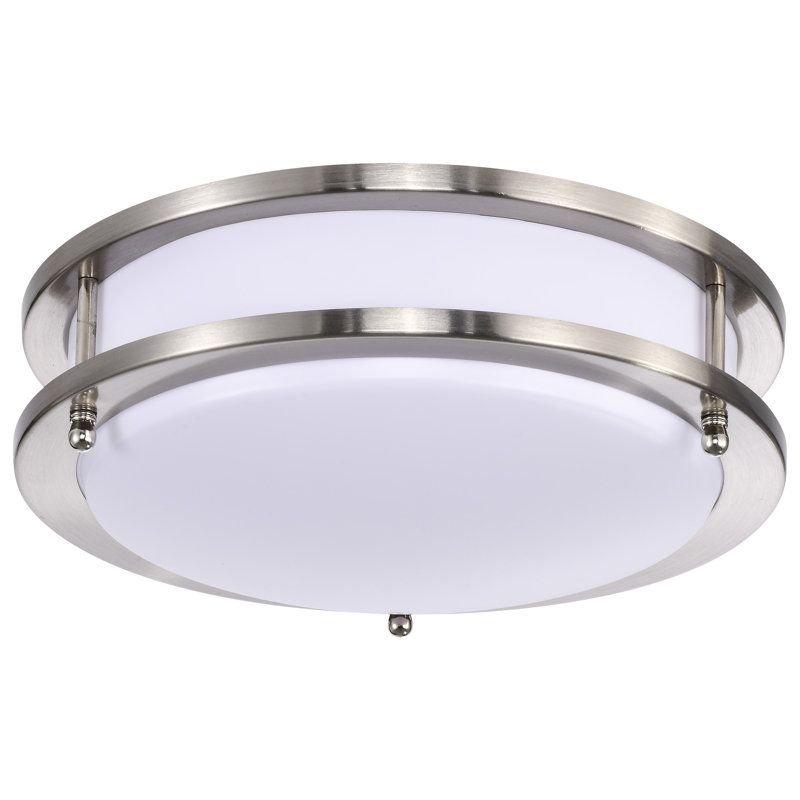 Plafonnier encastré sélectionnable 1 lumière DEL Florez, H 3,75 po x l 10 po x P 10 po, Nickel brossé