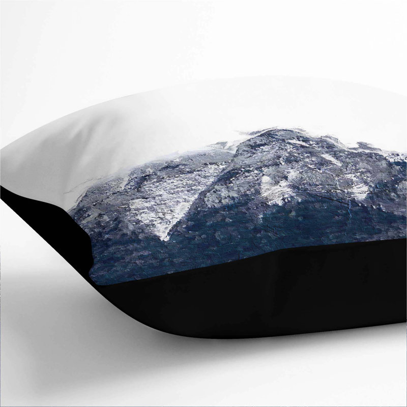 Bucegi Mountains In Romania Square Throw Cushion, 55 x 55 cm, Black