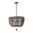 3-Light Slate Wood Beads Bowl Chandelier