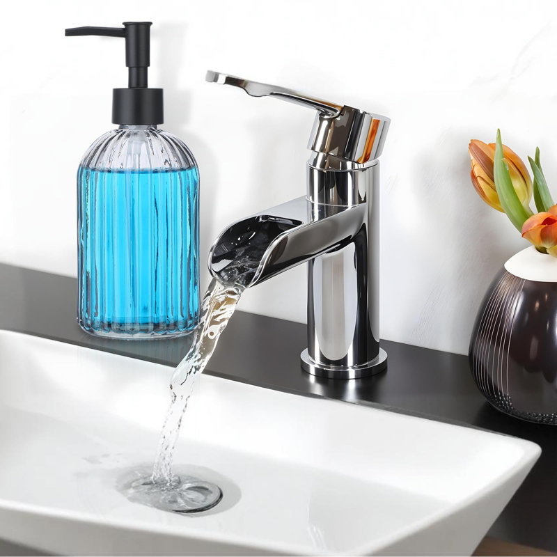 Ensemble de 3 distributeurs de savon en verre avec pompe antirouille, distributeur de savon liquide rechargeable 14 oz pour salle de bain et cuisine (gris)
