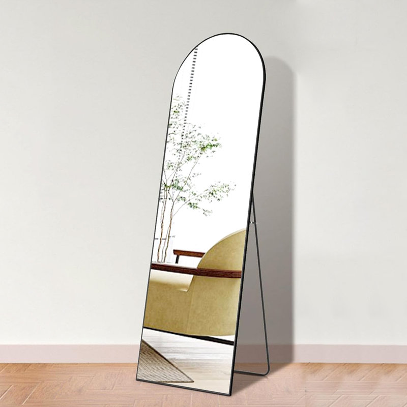 Full Length Mirror Arched Standing Floor Mirror with a Frame