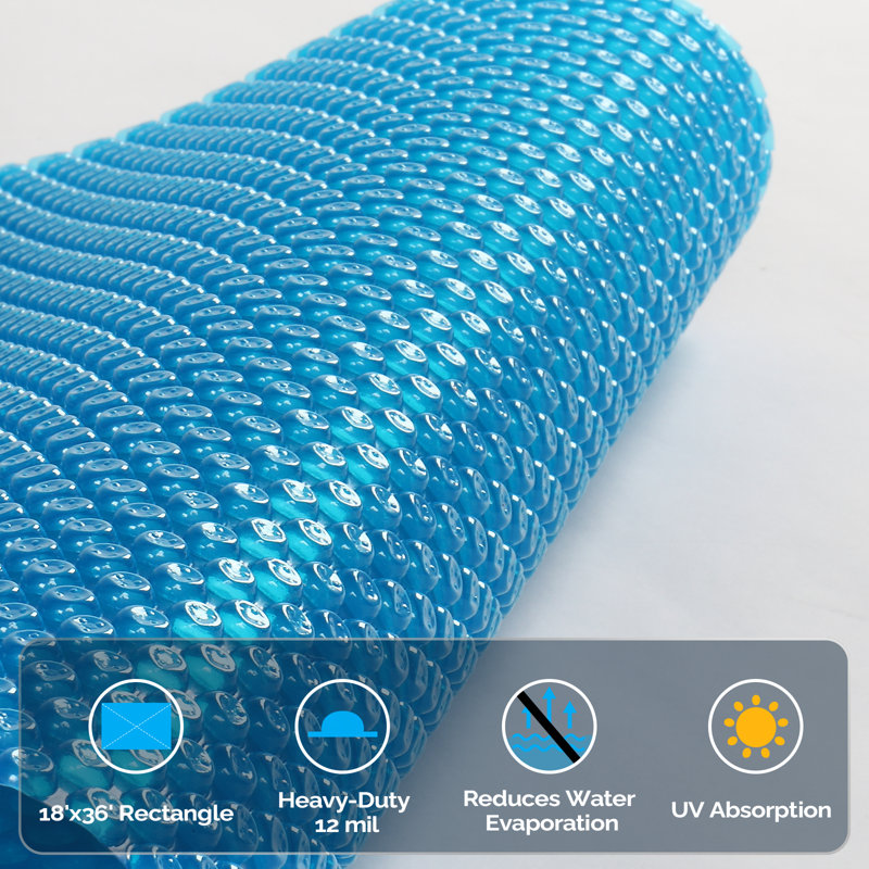 Winado 12 Mil 18X36 Ft. Couverture solaire bleue bleue pour piscine, H 216 po x l 432 po, Bleu