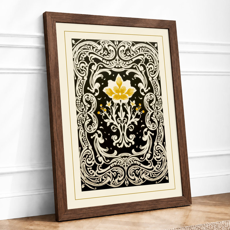 Ornamental Medallion Bloom Botanical - Print, Walnut, A1 - 84.1 x 59.4 cm