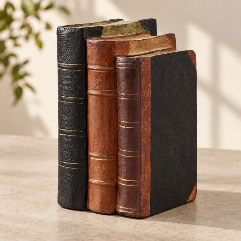 Pile de livres décoratives en résine rétro pour étagères, tables basses et foyers