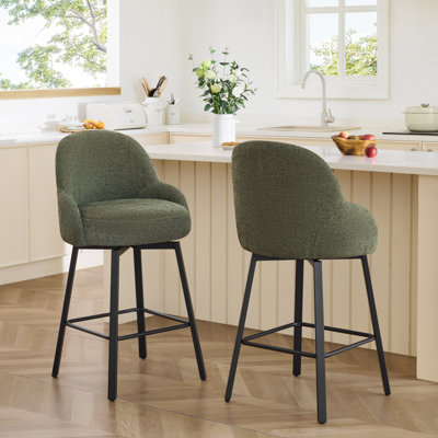 Modern Upholstered Swivel Counter Stool