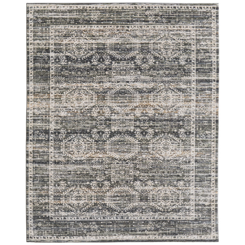 Thara Traditional Medallion, Black, 9' x 12' Area Rug, 9 x 12
