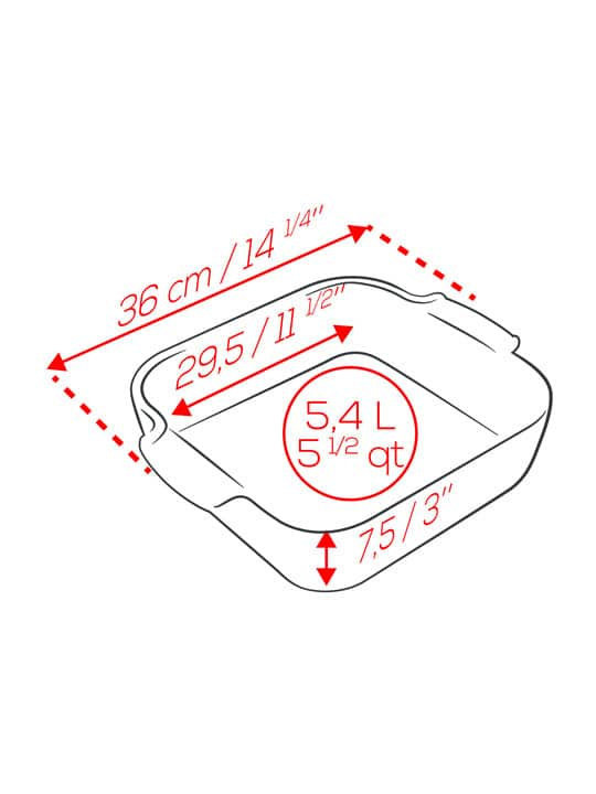 Peugeot Appolia Square Baking Dish, 3.54" H x 14" L x 12.6" W