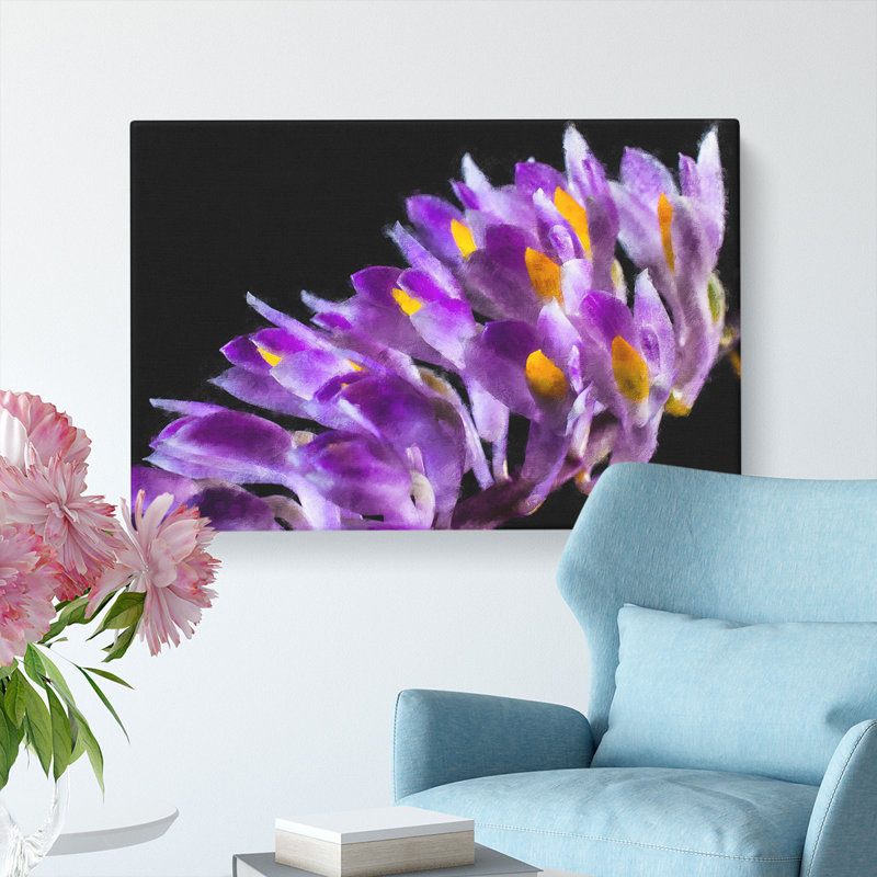 Wild Purple Orchid Flowers - Wrapped Canvas, 35cm H x 50cm W x 3cm D
