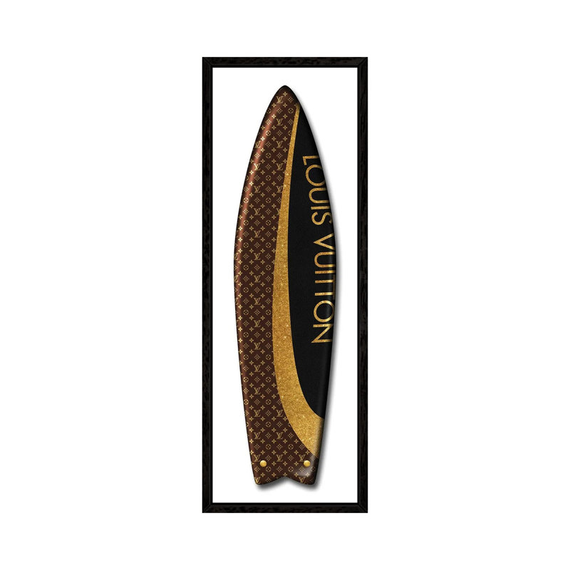 Fashion Surfboard LV by Alexandre Venancio - Panoramic Print on Canvas, Black Framed, 121.92 cm H x 40.64 cm W