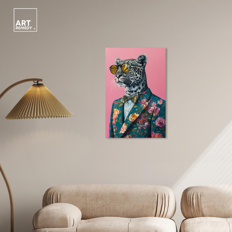 Art mural rose raffiné Roar II, H 30 po x l 20 po, Toile tendue