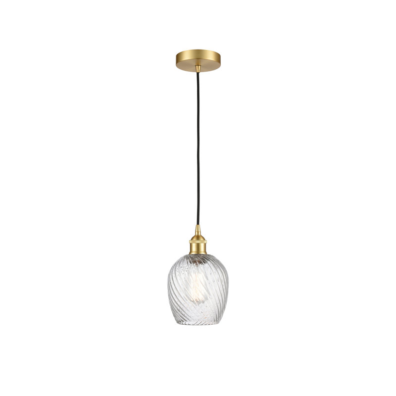 Luminaire suspendu simple à 1 lumière Orianne, Or satiné