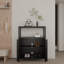 Meuble de rangement noir en bambou à grande capacité pour salle de bain