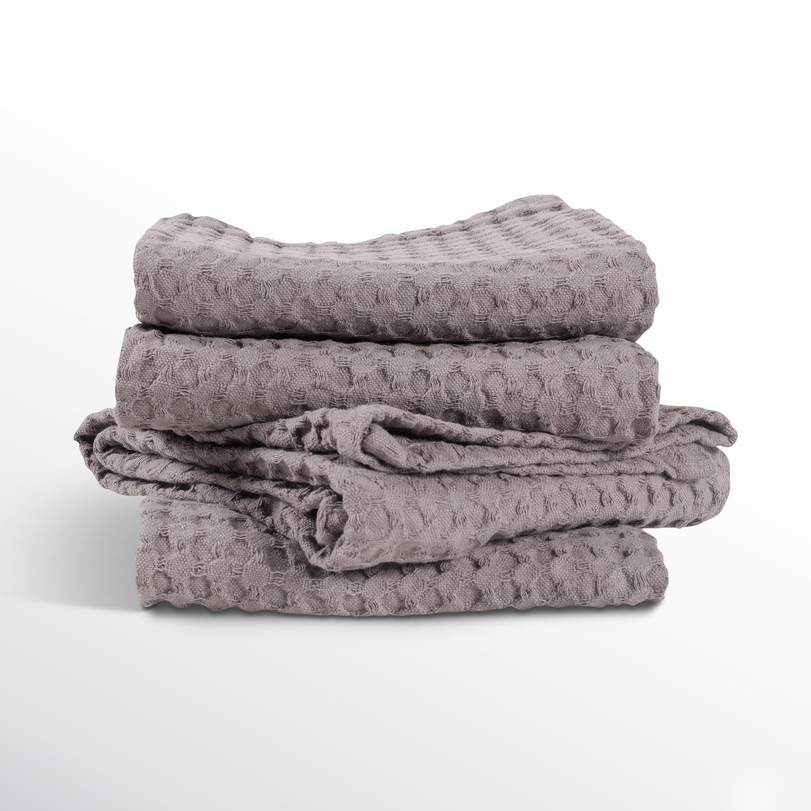 Estero Cotton Waffle Dish Cloth Kitchen Towel, Frost Gray