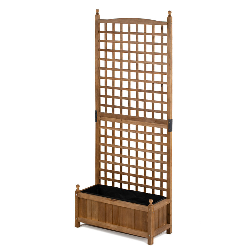 Amandari Wood Planter Box with Trellis, 71" H x 30" W x 17" D