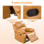 Fauteuil inclinable manuel moderne en similicuir de 35 po de largeur avec accoudoirs et dossier rembourrés végétalien - Gingembre-586146728