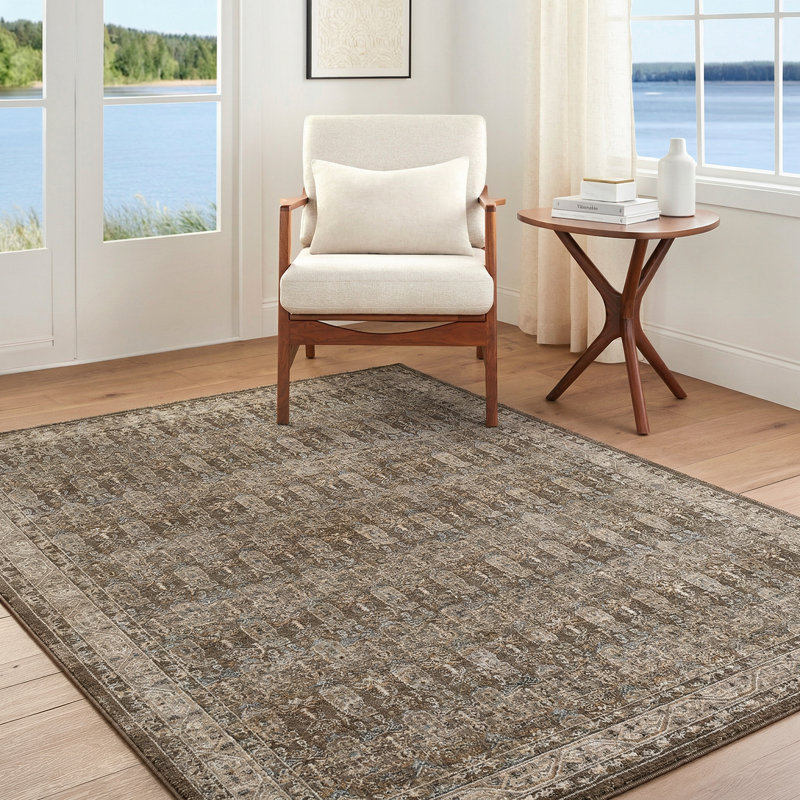 Moroccan Area Rug, Taupe/Brown/Grey, Rectangle 200 x 290 cm