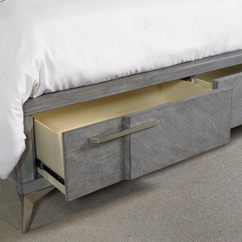 Mid-Century Modern Bed Frame, Queen