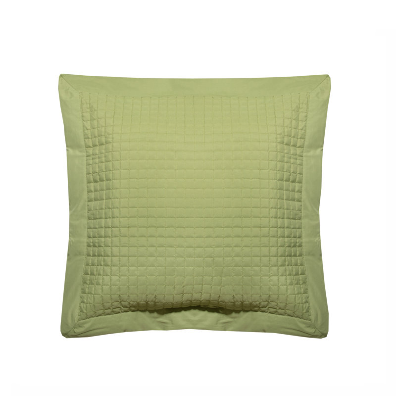 Taie décorative matelassée Grid Euro (ensemble de 2), Lime