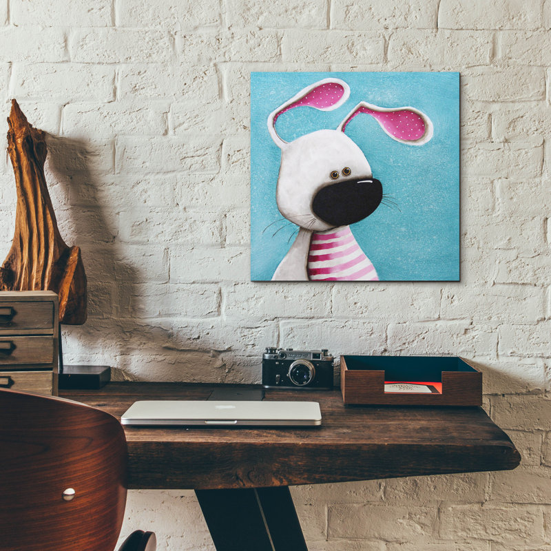 «The Pink Bunny» par Lucia Stewart, H 12 po x l 12 po